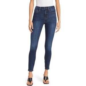 Good American Good Waist Chewed Back Pockets Jeans Indigo203 Size 6/28 NWT